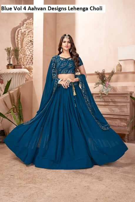 Blue Vol 4 Aahvan Designs Lehenga Choli