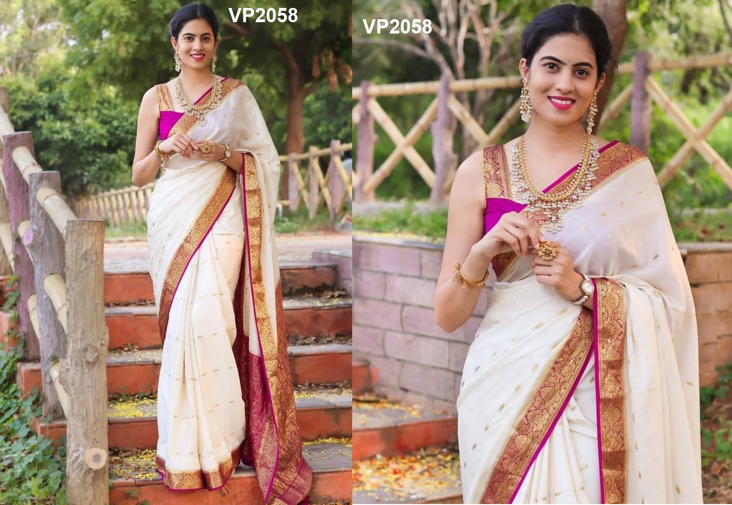 2058 Fashion Berry Sarees