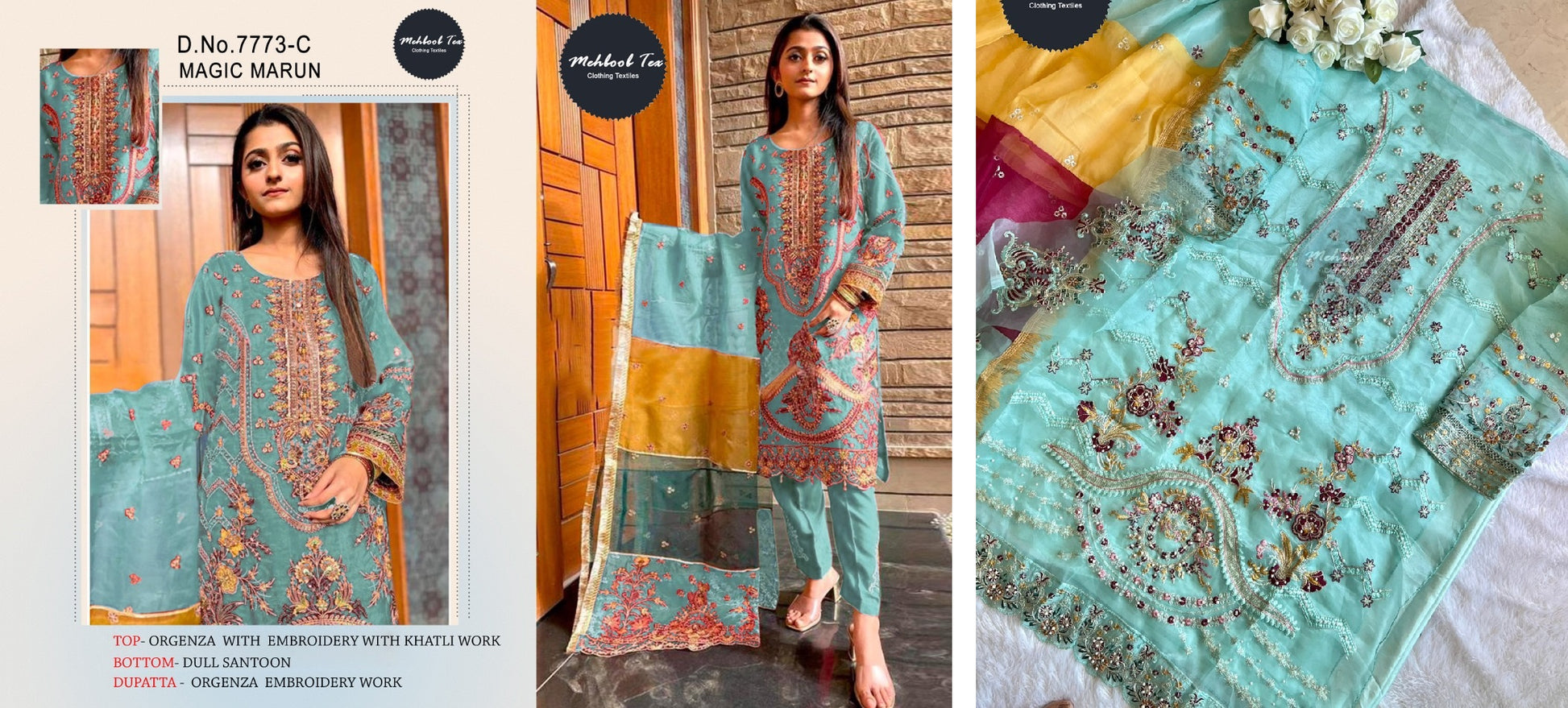 7773C Magic Mehboob Tex Pakistani Salwar Suits