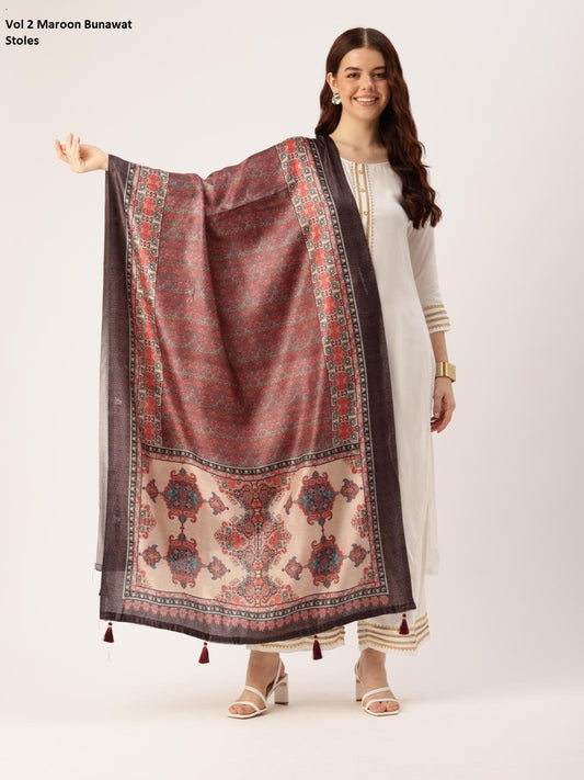 Vol 2 Maroon Bunawat Stoles