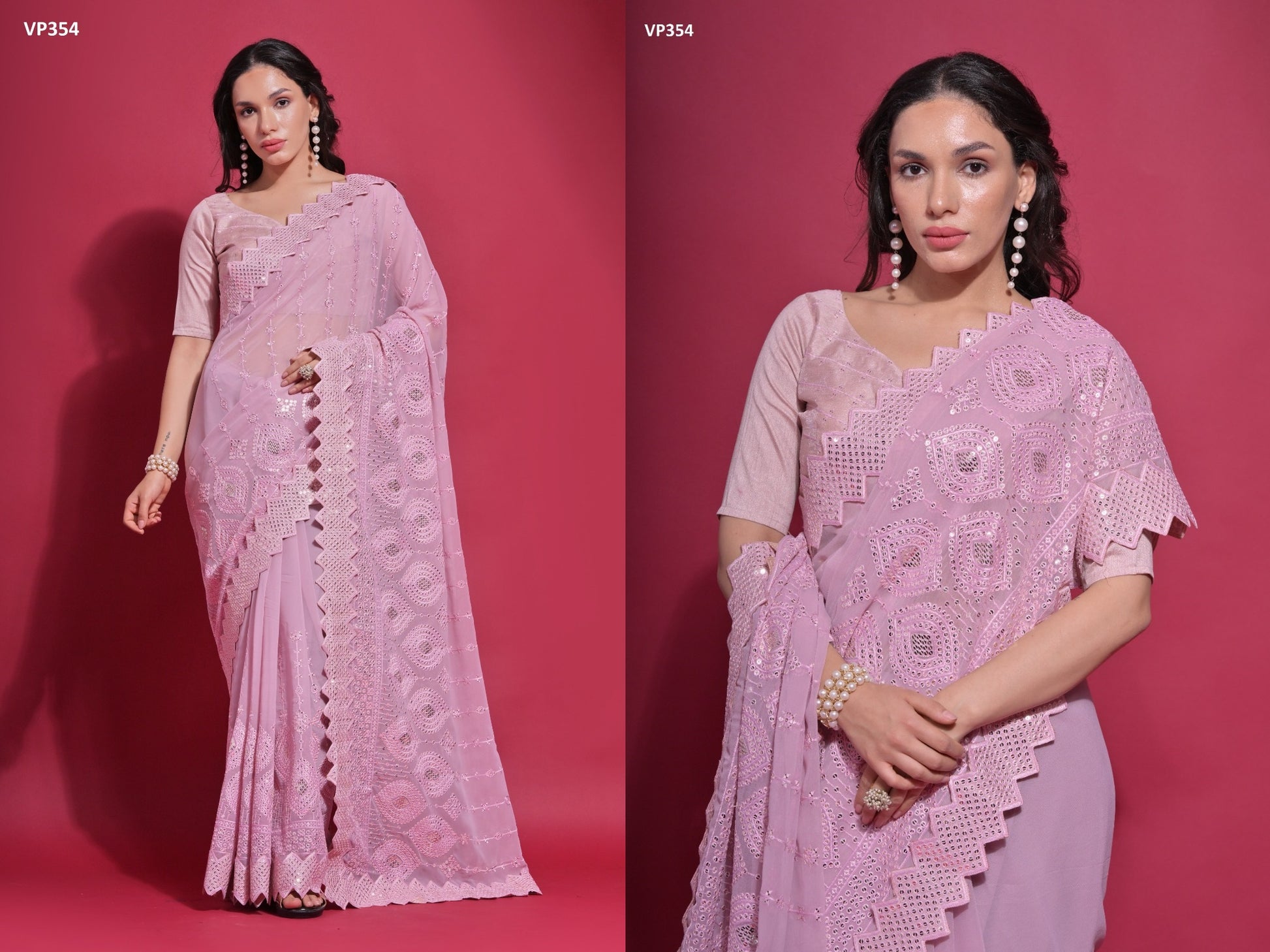 354 Nayan Fashion Berry Sarees