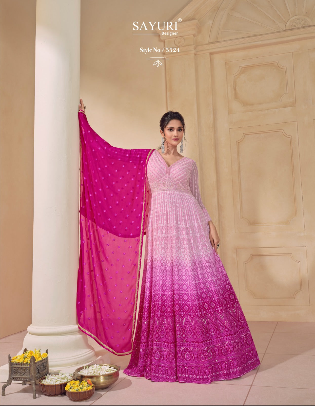 5524 Dastoor Sayuri Gown Dupatta Set