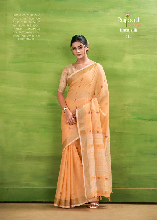 411 Sunrise Silk Rajpath Linen Sarees