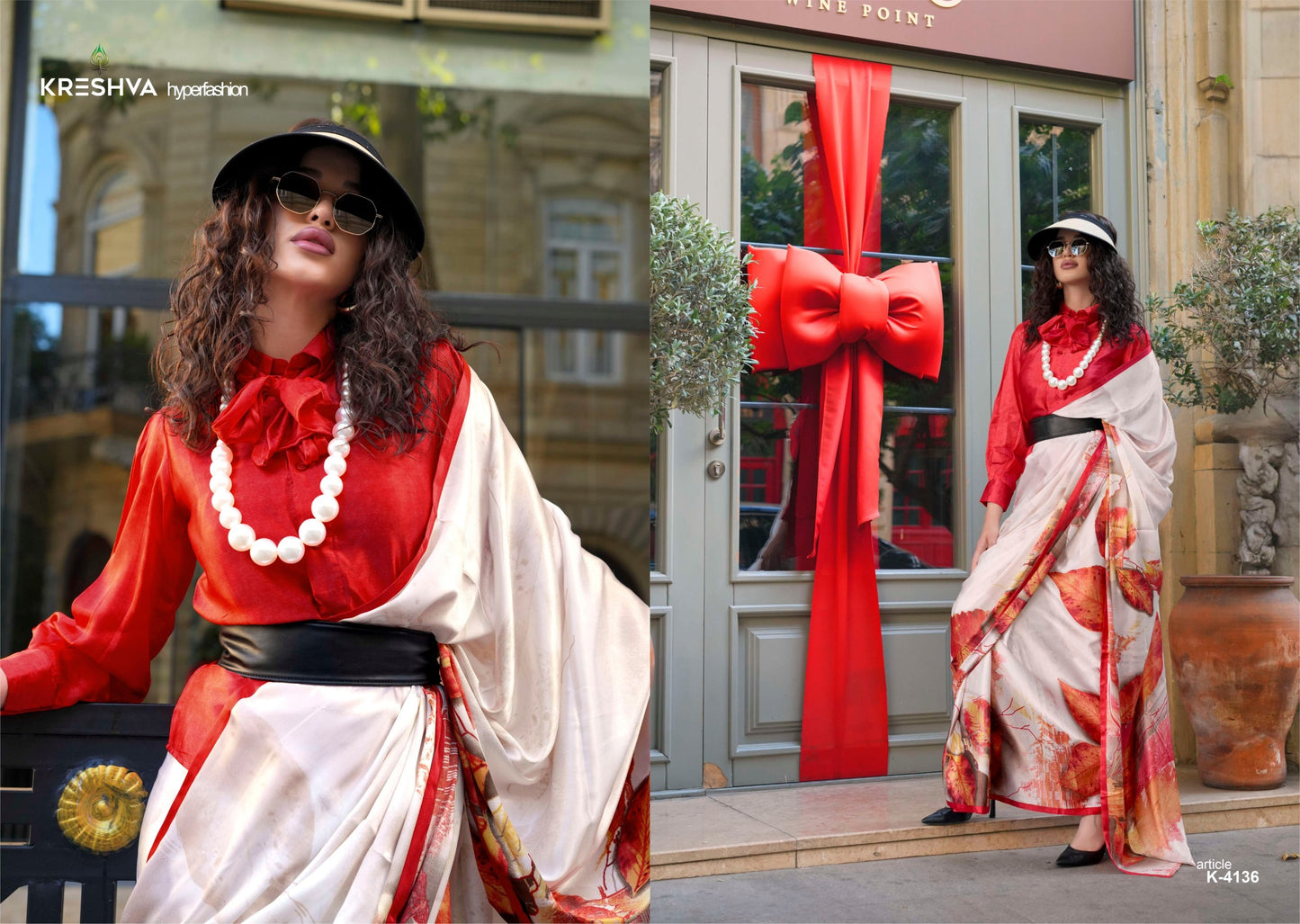 4136 Elizabeth Kreshva Satin Sarees