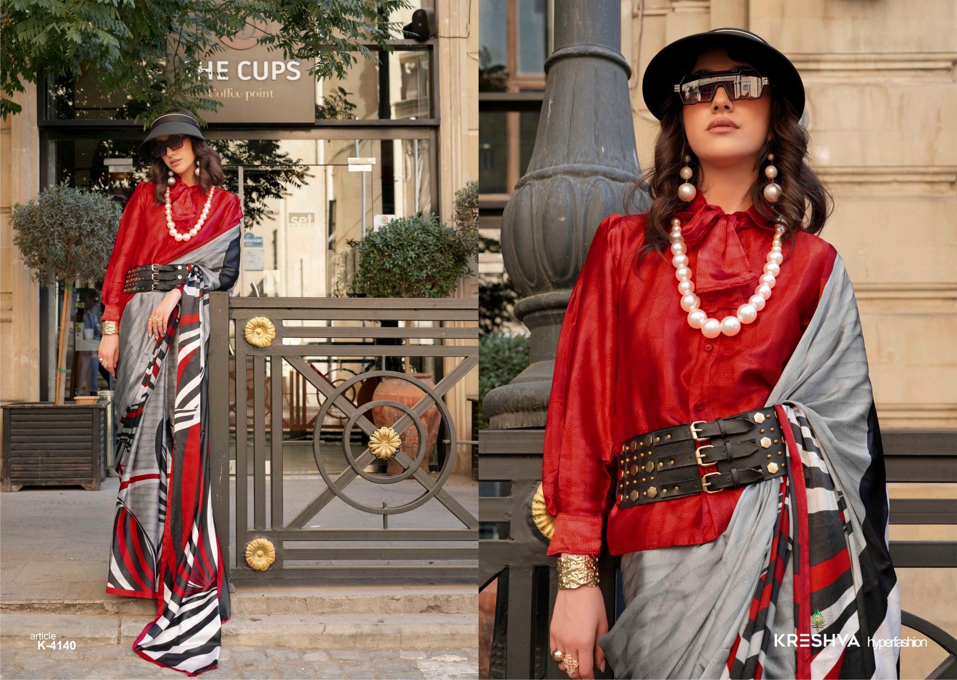 4140 Elizabeth Kreshva Satin Sarees