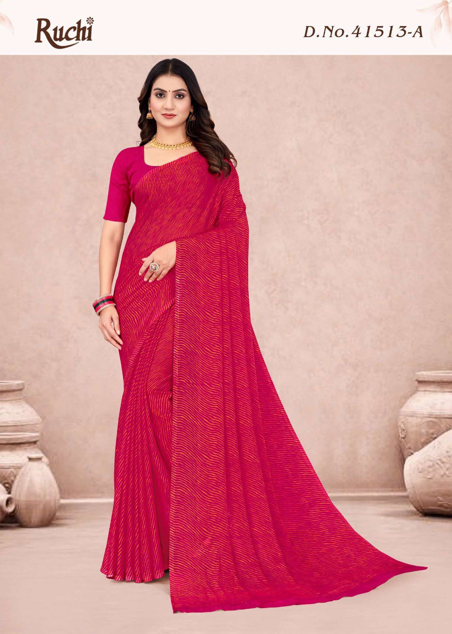 41513A Star Lehriya Vol 13 Ruchi Chiffon Sarees