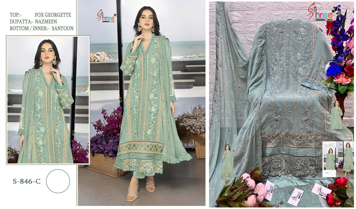 S-846-C Shree Fabs Pakistani Salwar Suits