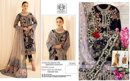 M-203-B Mushq Pakistani Salwar Suits