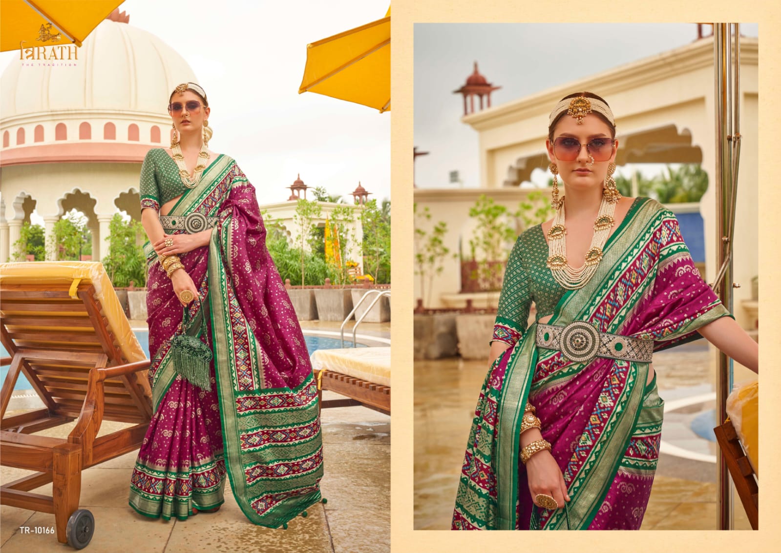 10166 Rasam Patola Trirath Sarees