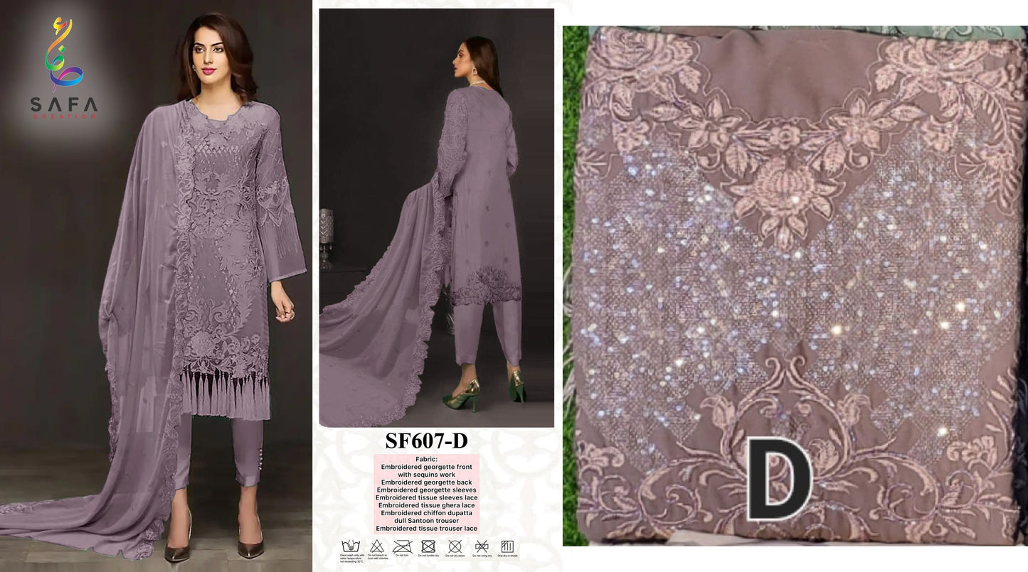 607D Safa Creation Pakistani Salwar Suits