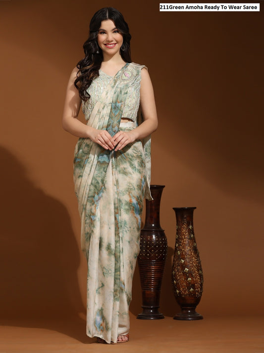 211Green Amoha Ready To Wear Saree