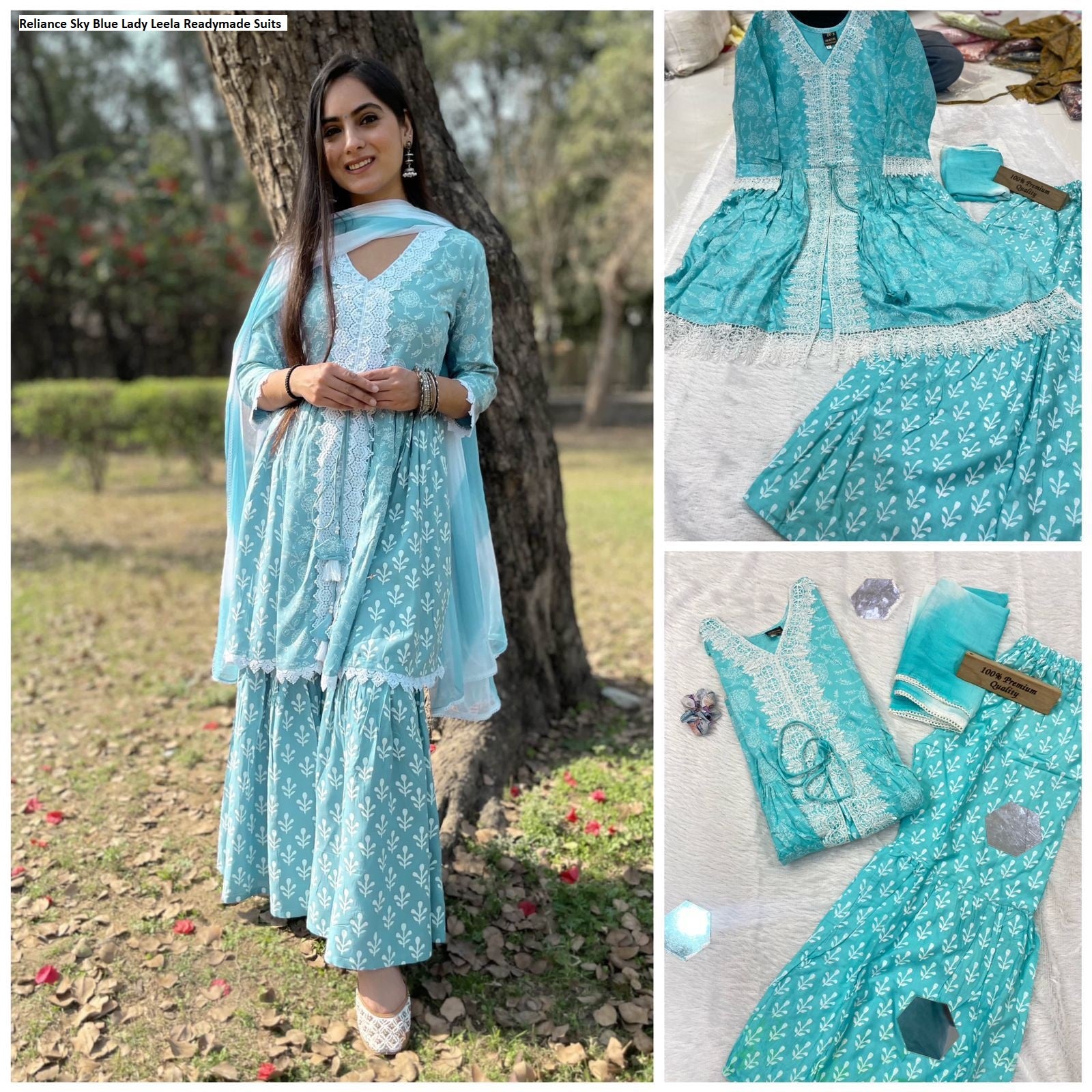 Reliance Sky Blue Lady Leela Readymade Suits