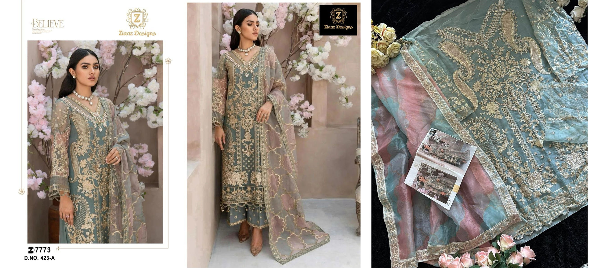 423A Ziaaz Designs Pakistani Salwar Suits