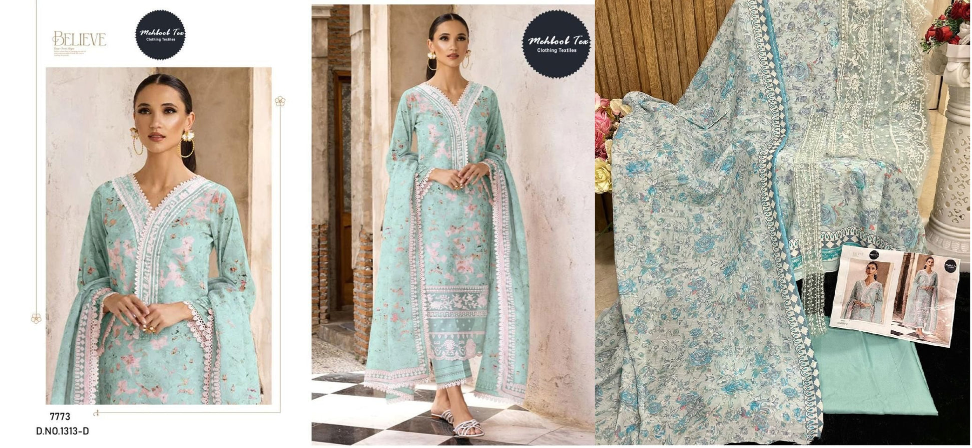 1313D Mehboob Tex Pakistani Salwar Suits