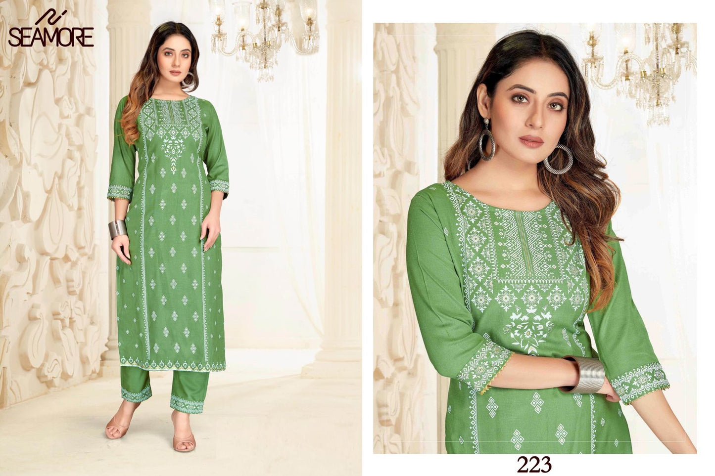 223 Moonmoon Seamore Kurti Pant Set