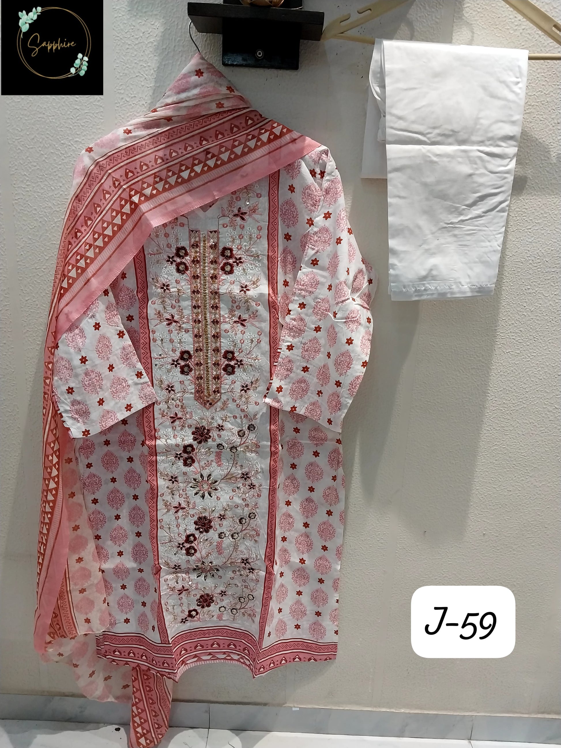 Jazmin Vol 59 White Sapphire Pakistani Readymade Suits
