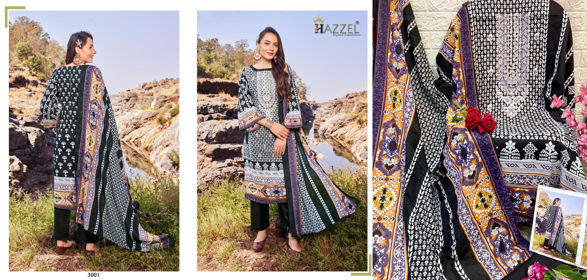 3001 Bin Saeed Vol 3 Hazzel Pakistani Salwar Suits