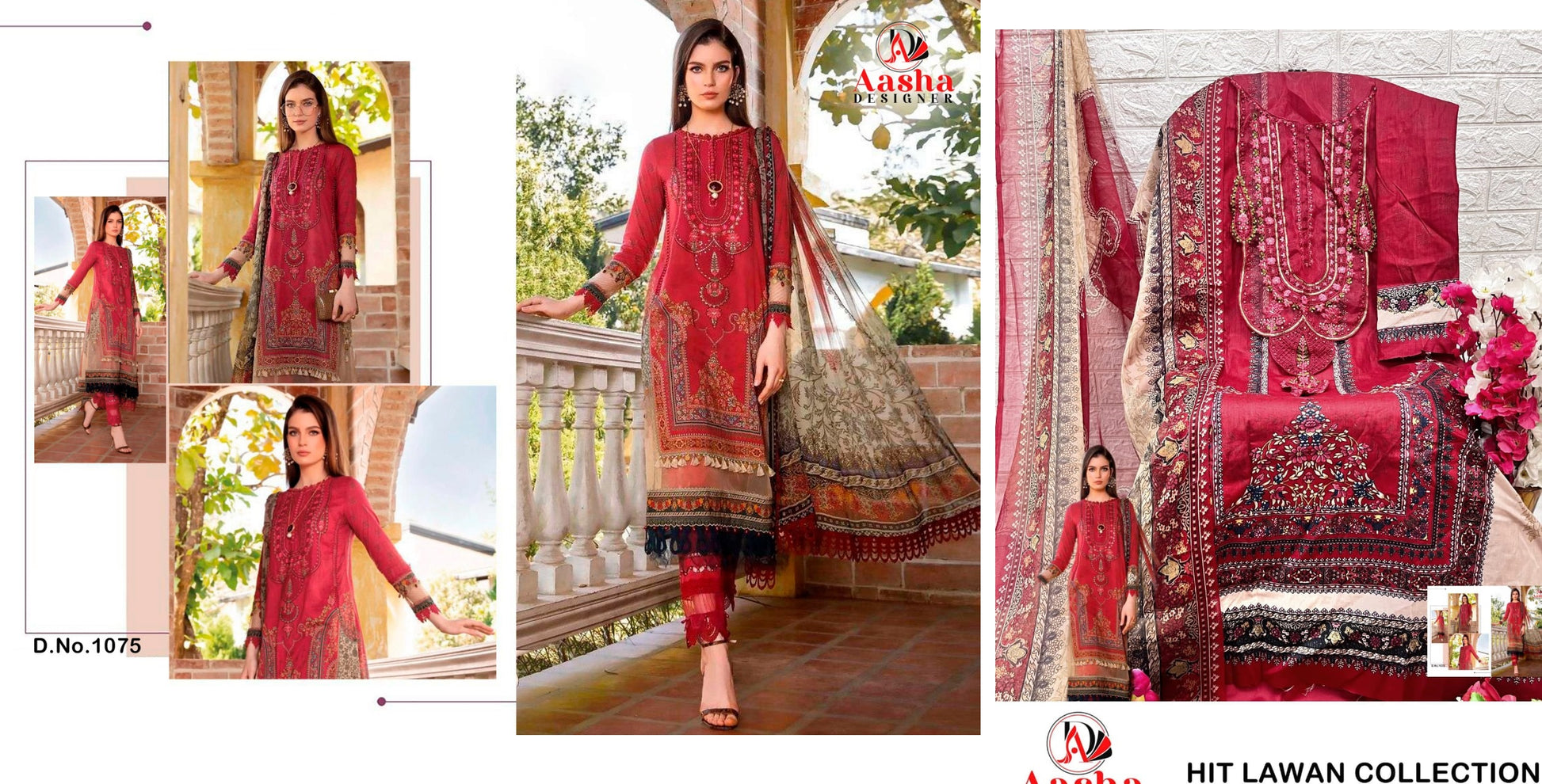 1075 M Print Vol 12 Aasha Designer Pakistani Salwar Suits