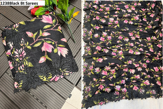1238Black Bt Sarees