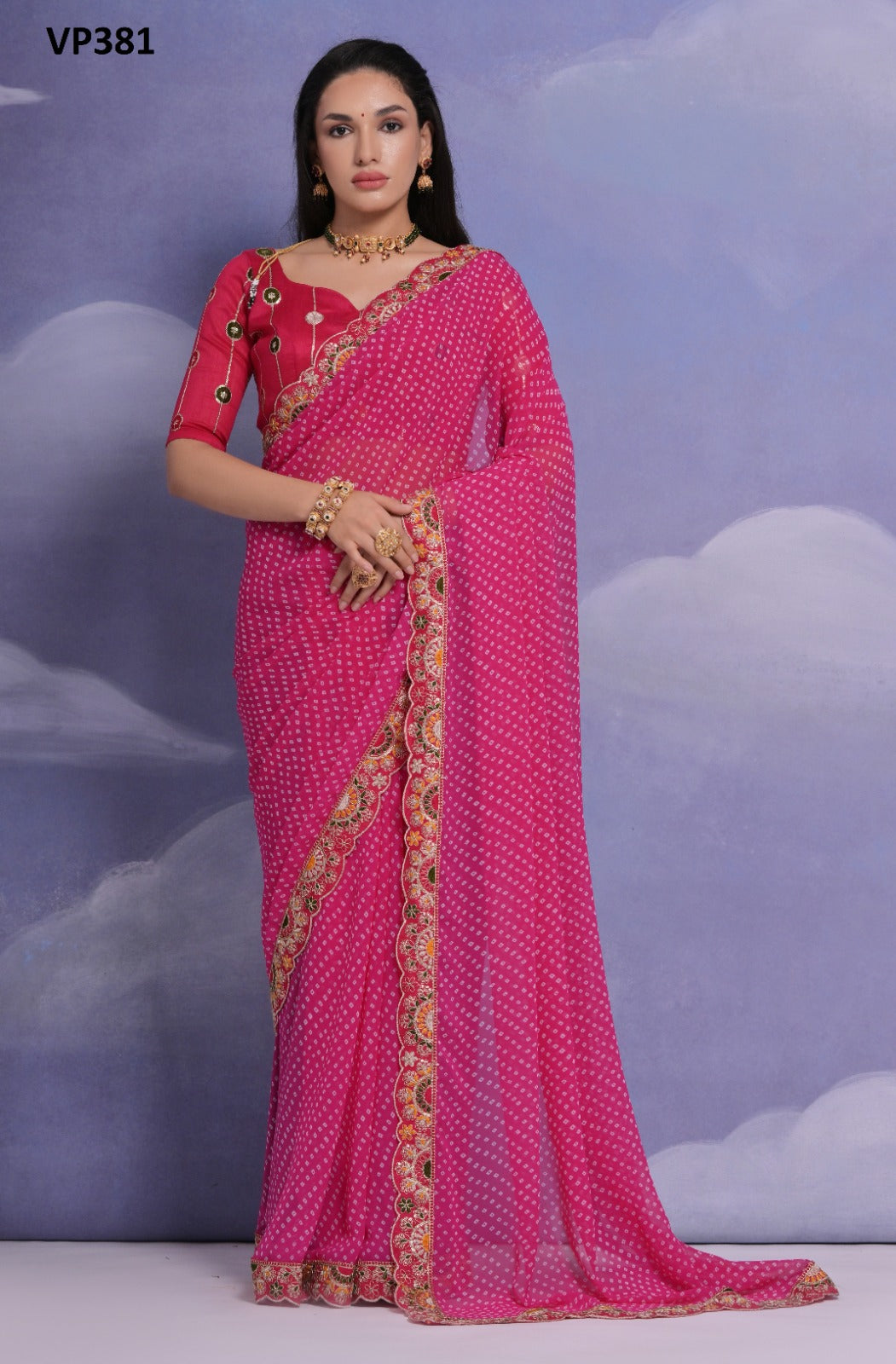 Vp381 Fashion Berry Sarees