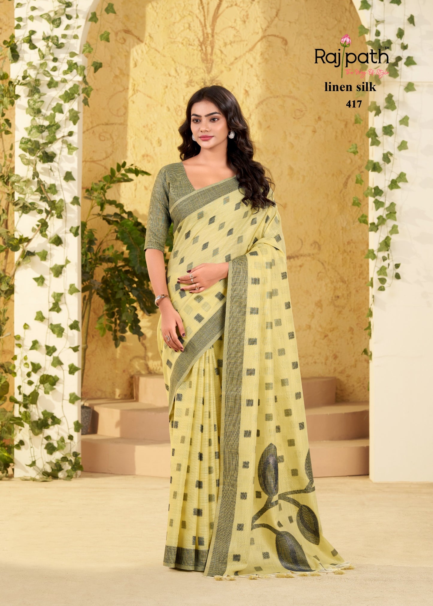 417 Carnival Rajpath Linen Silk Sarees