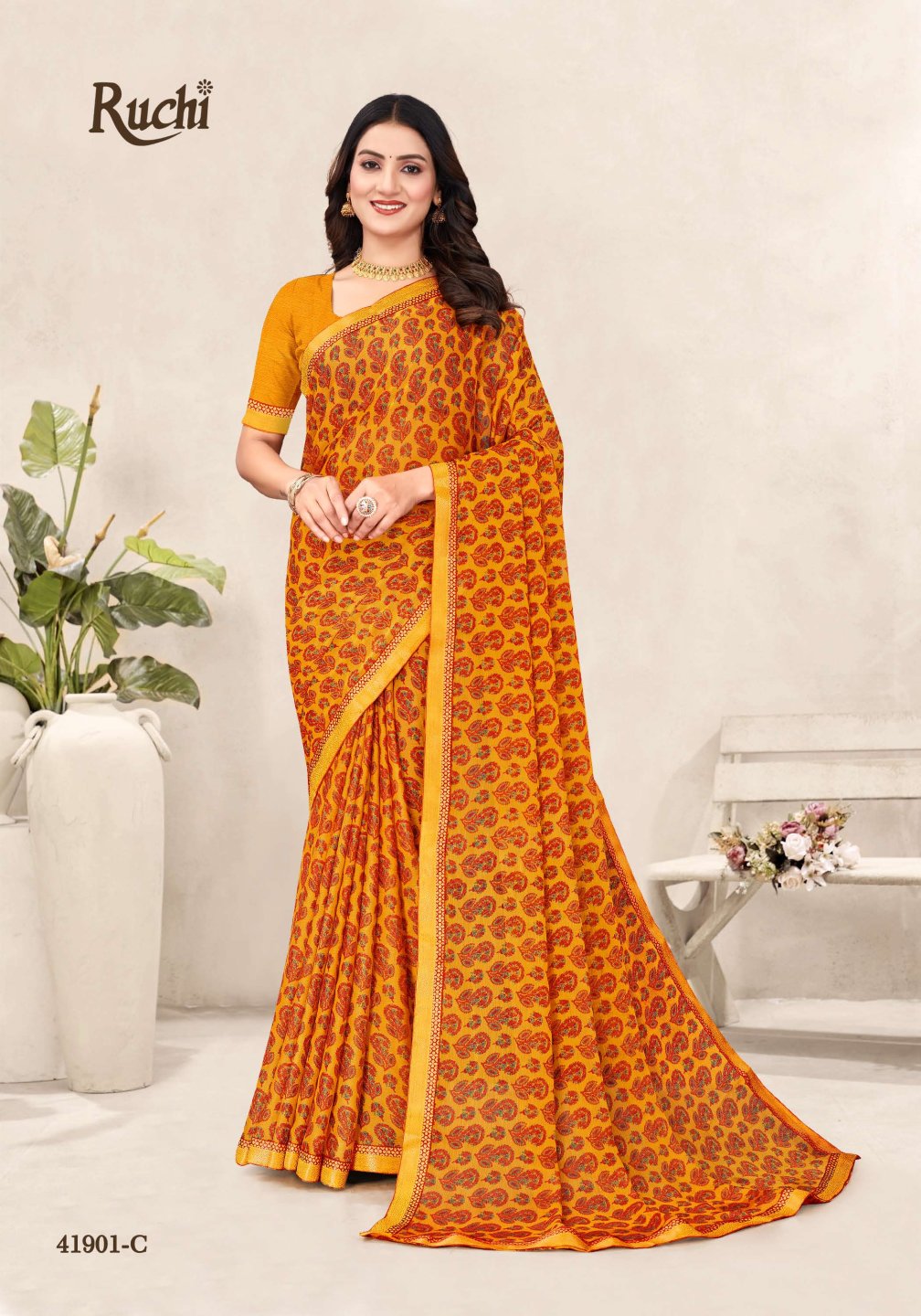 41901-C Simayaa Vol 34 Ruchi Chiffon Sarees