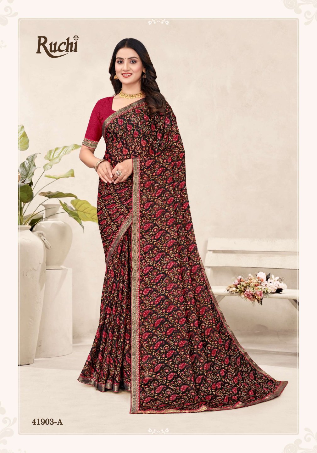 41903-A Simayaa Vol 34 Ruchi Chiffon Sarees