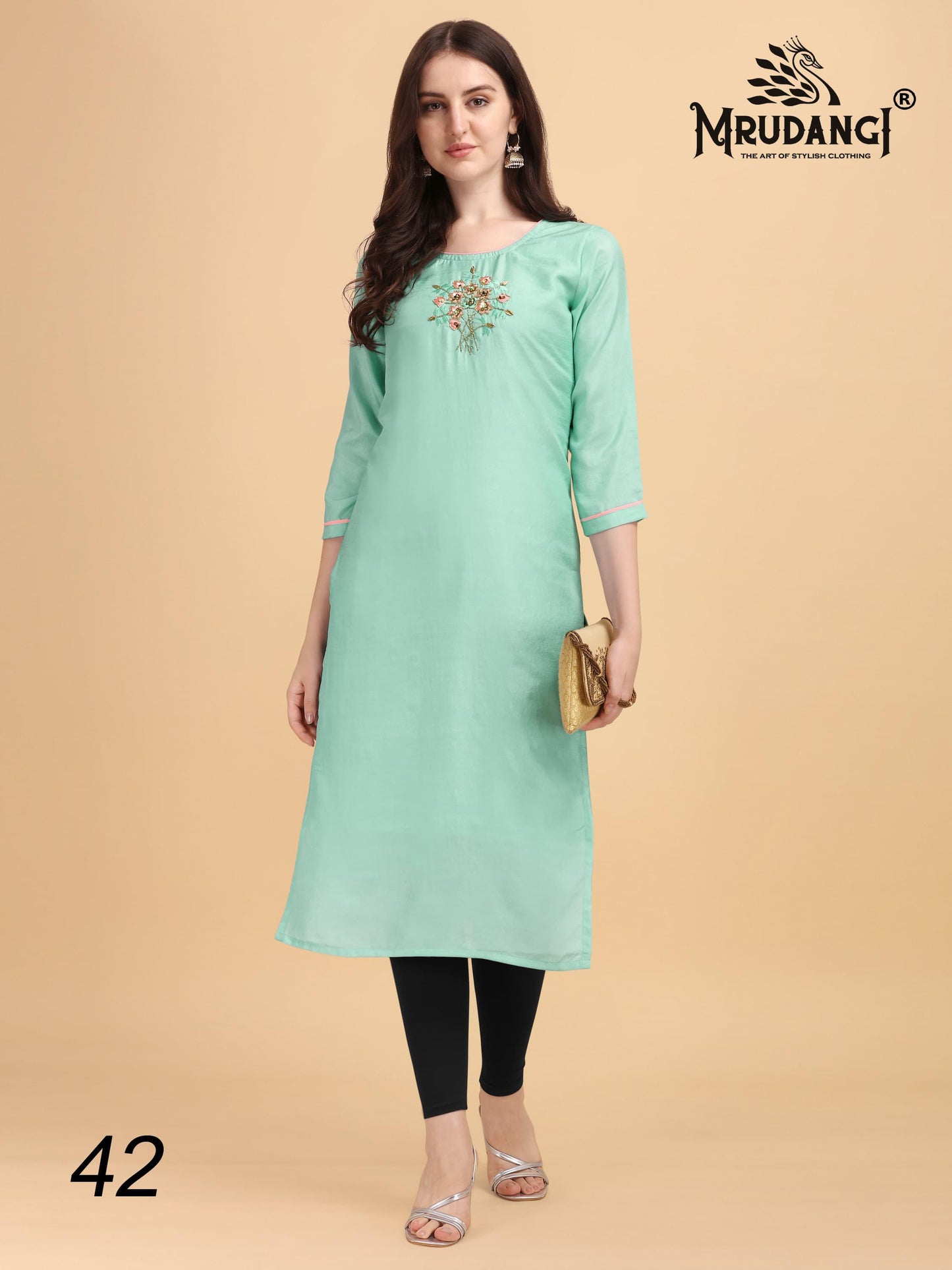 42-Noor Mrudangi Dola Silk Kurti
