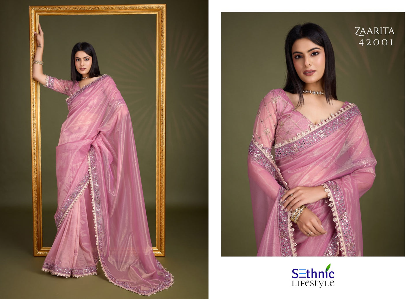 42001 Zaarita Sethnic Gold Infused Sarees