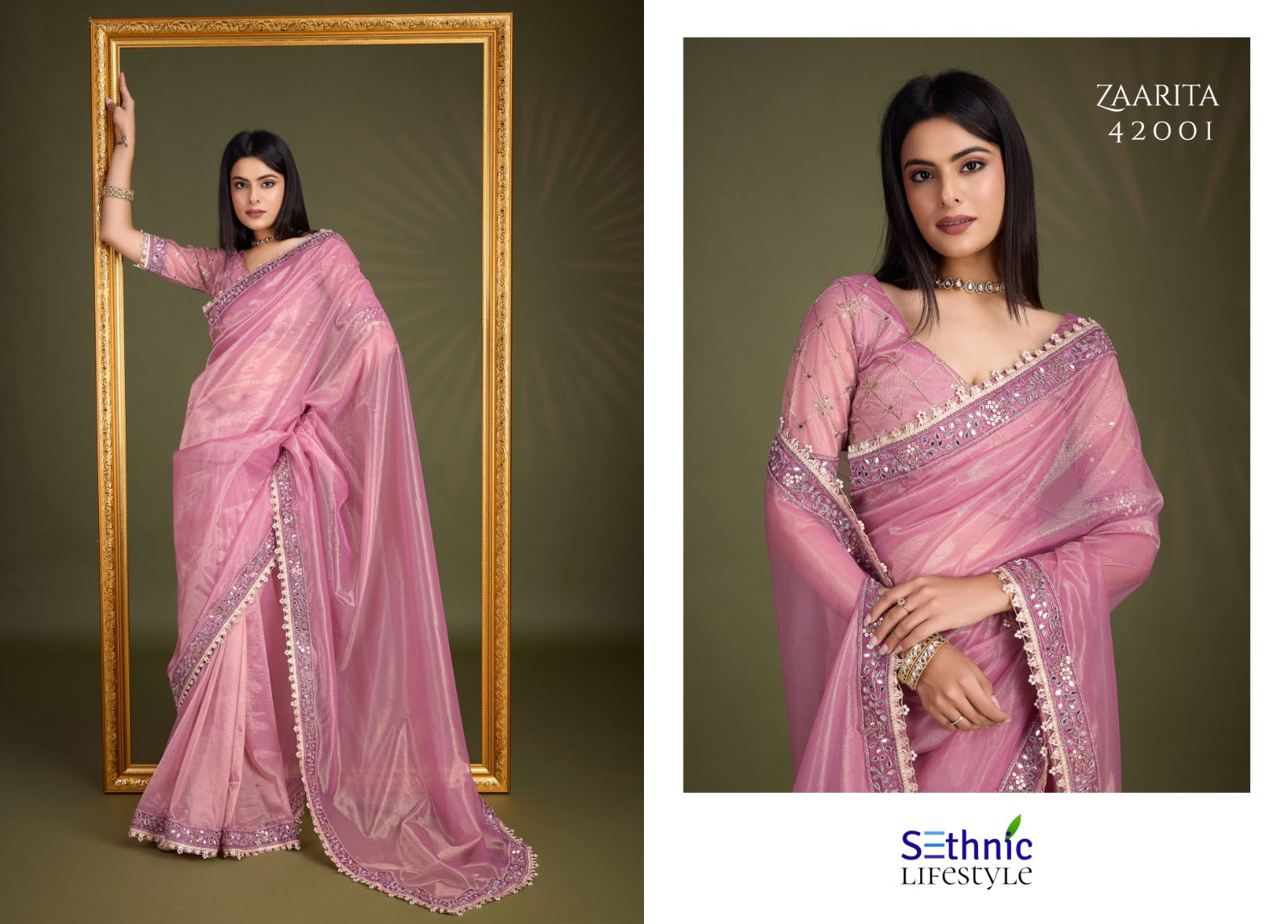 42001 Zaarita Sethnic Gold Infused Sarees