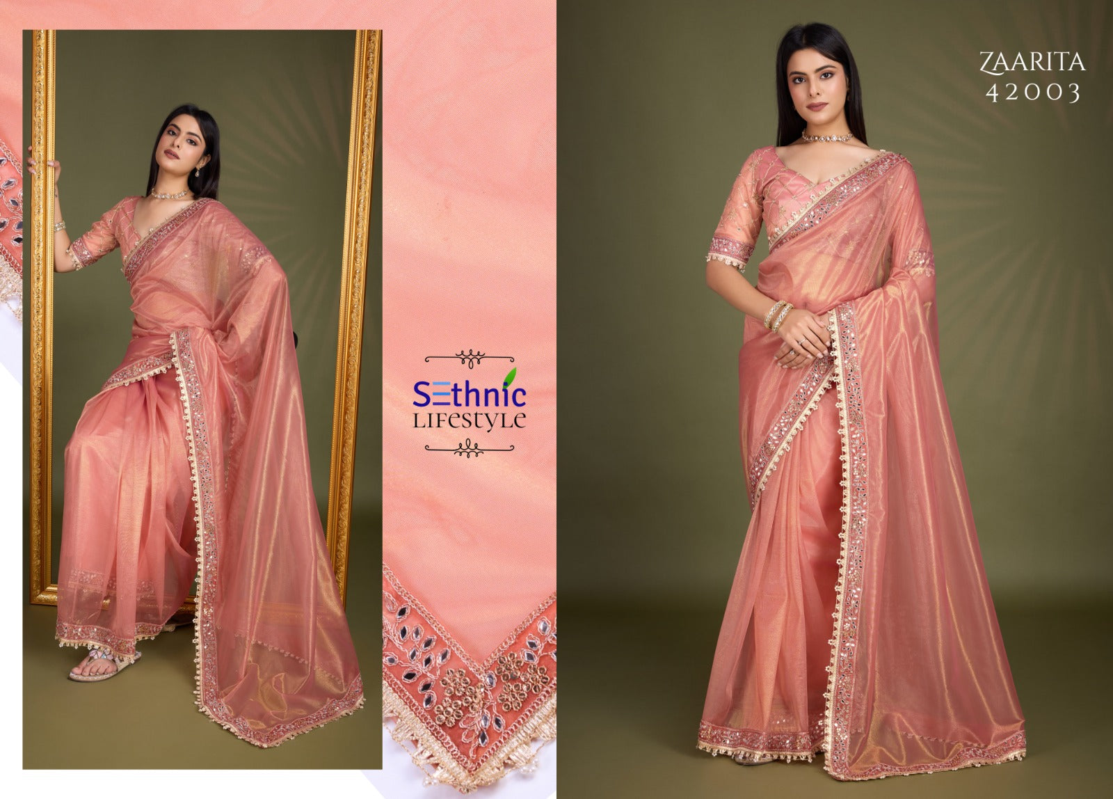 42003 Zaarita Sethnic Gold Infused Sarees