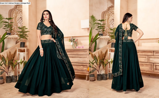 Green Vol 4 Aahvan Designs Lehenga Choli