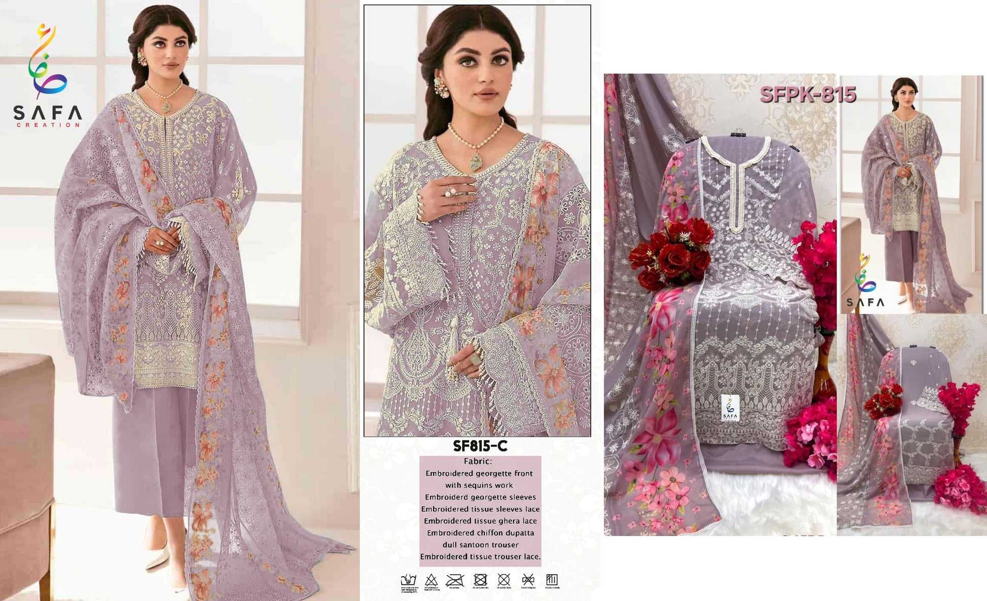 815C Safa Creation Pakistani Salwar Suits