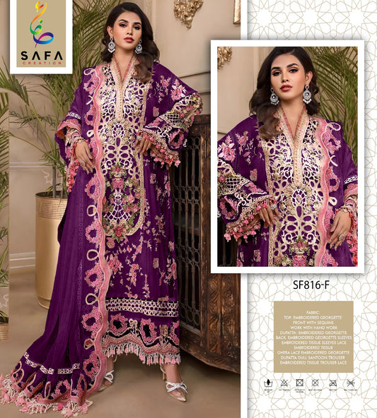 816F Safa Creation Pakistani Salwar Suits