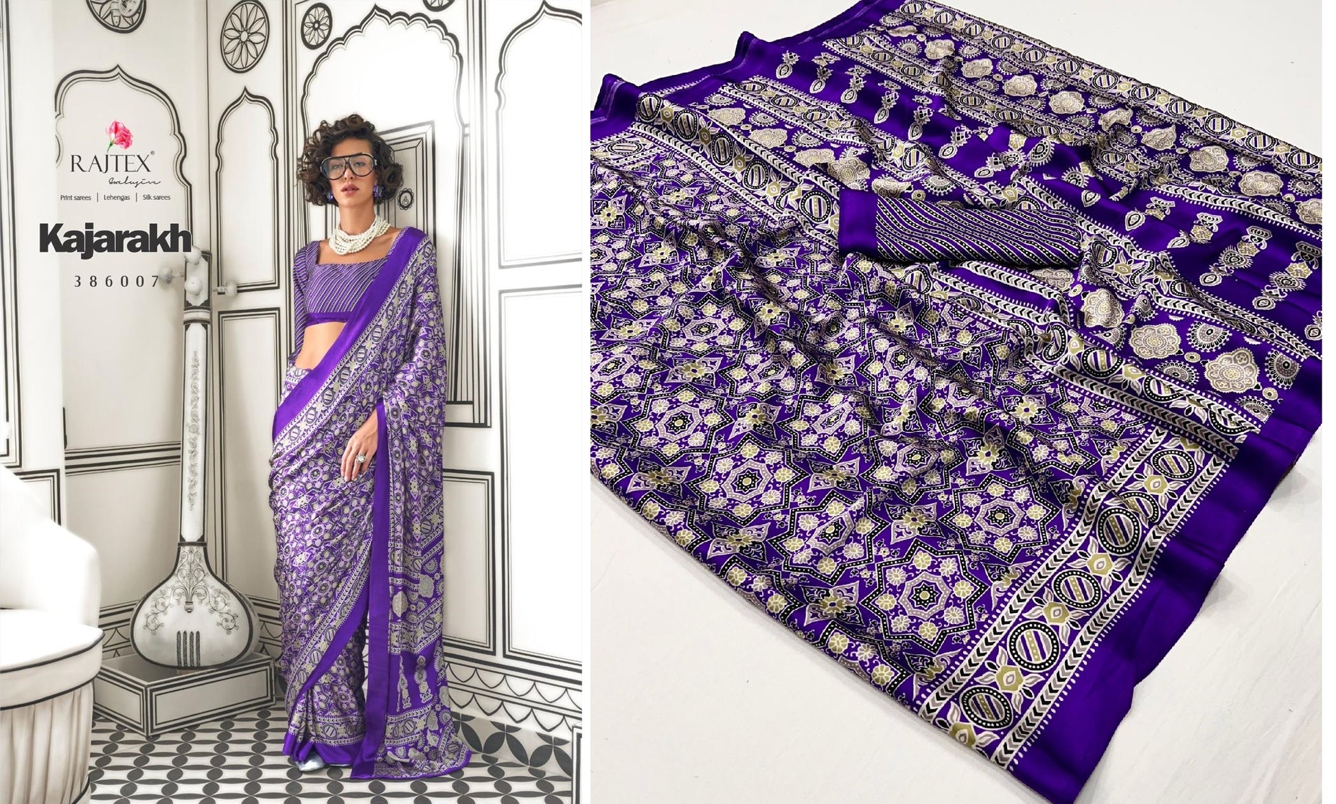 386007 Kajarakh Rajtex Sarees