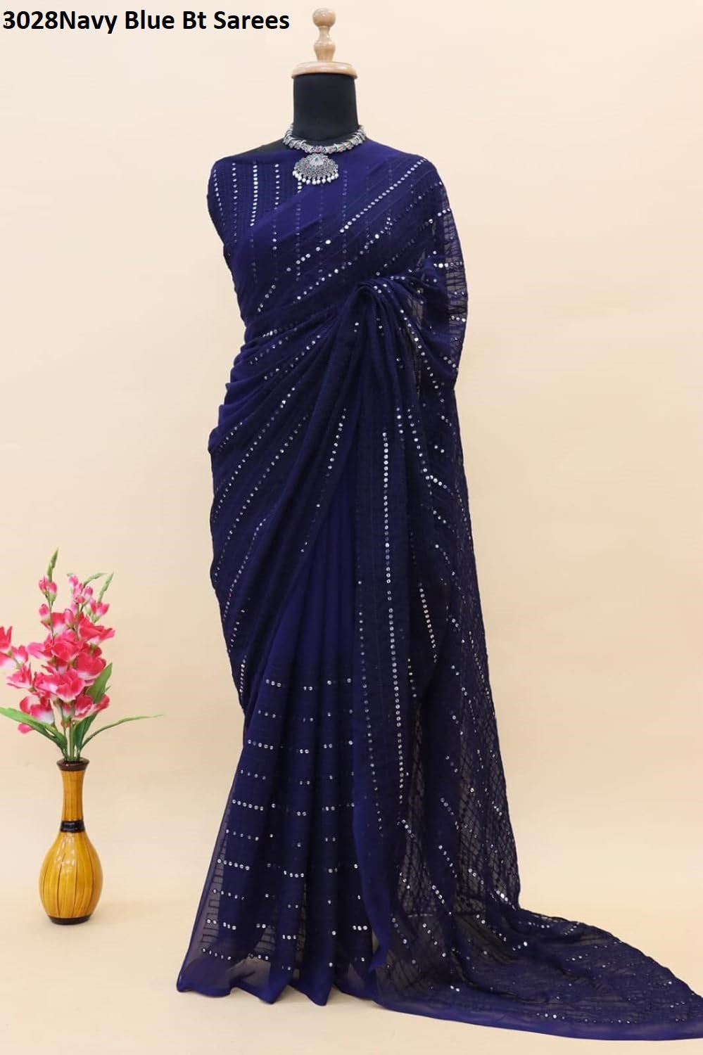 3028Navy Blue Bt Sarees