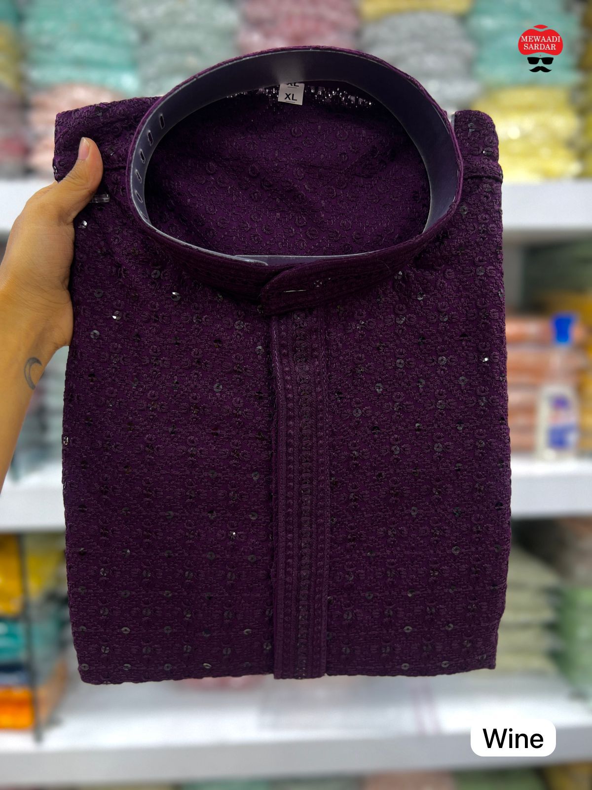 Mewaadi Sardar Desi Boys Wine Bluehills Mens Kurta