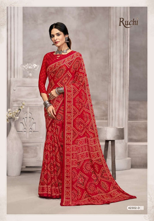 42302D Star Vol 194 Ruchi Chiffon Sarees