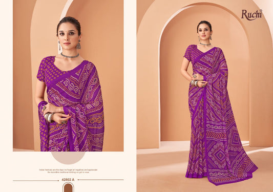 42802A Star Vol 195 Ruchi Chiffon Sarees