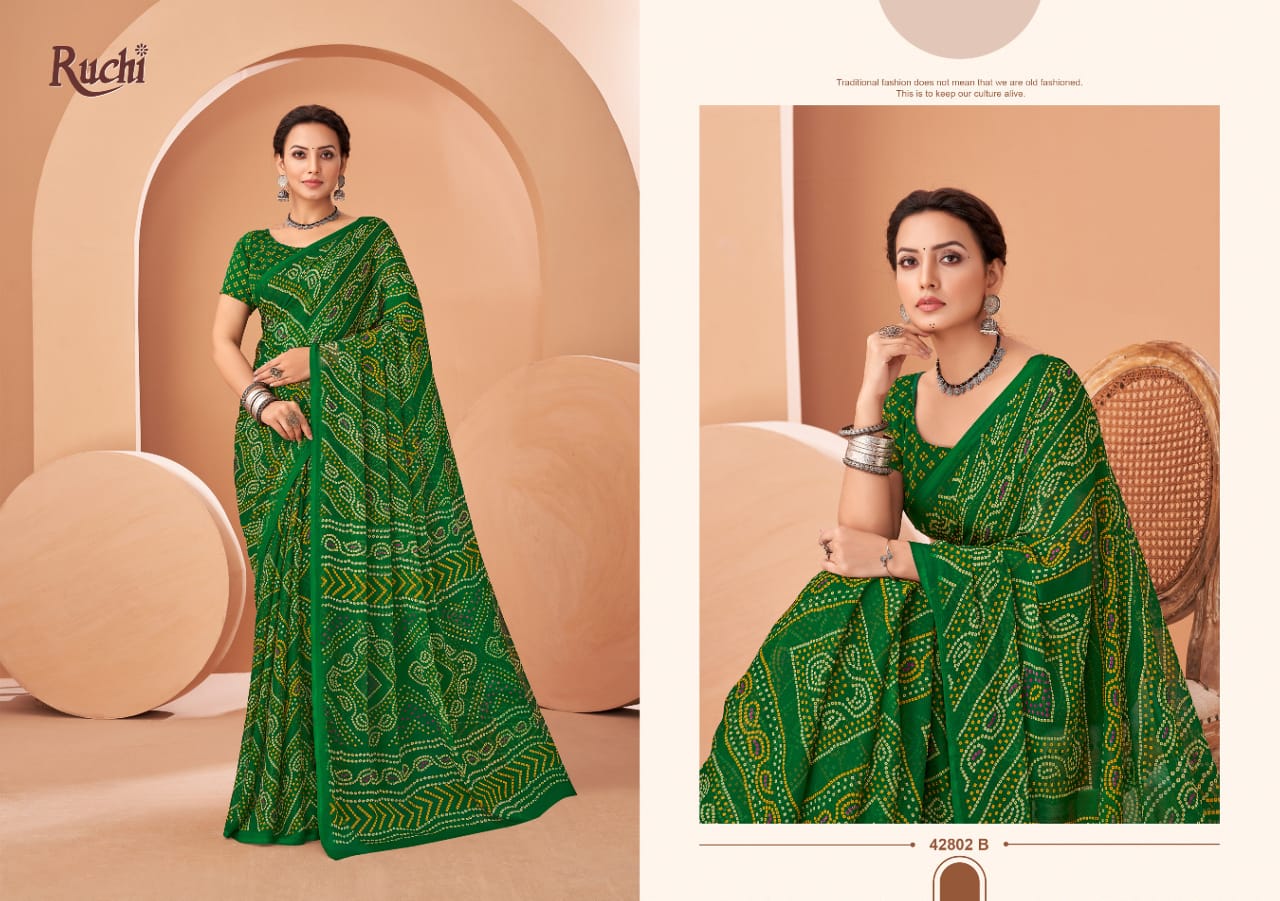 42802B Star Vol 195 Ruchi Chiffon Sarees