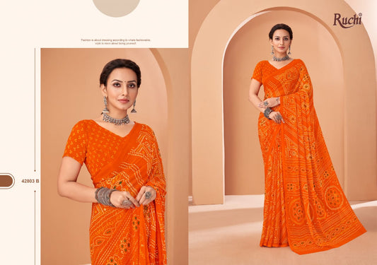 42803B Star Vol 195 Ruchi Chiffon Sarees