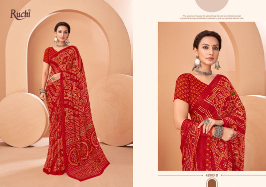 42803D Star Vol 195 Ruchi Chiffon Sarees