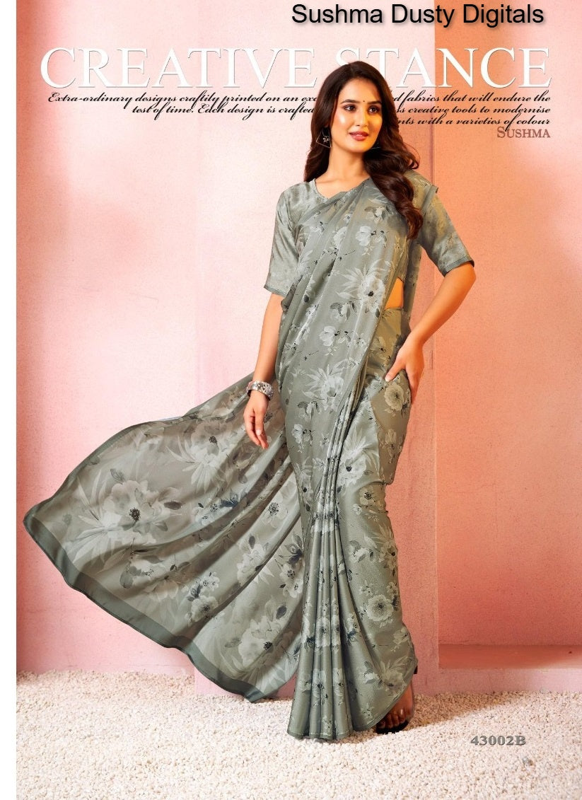 43002B Dusty Digitals Sushma Satin Sarees