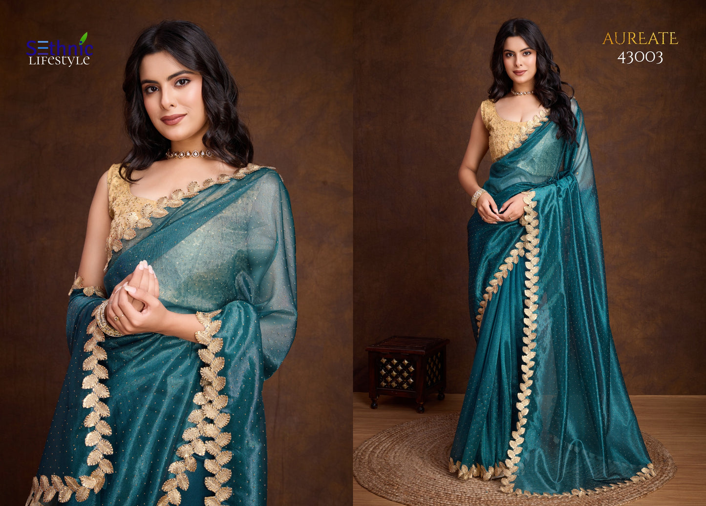 43003 Aureate Sethnic Cutwork Sarees