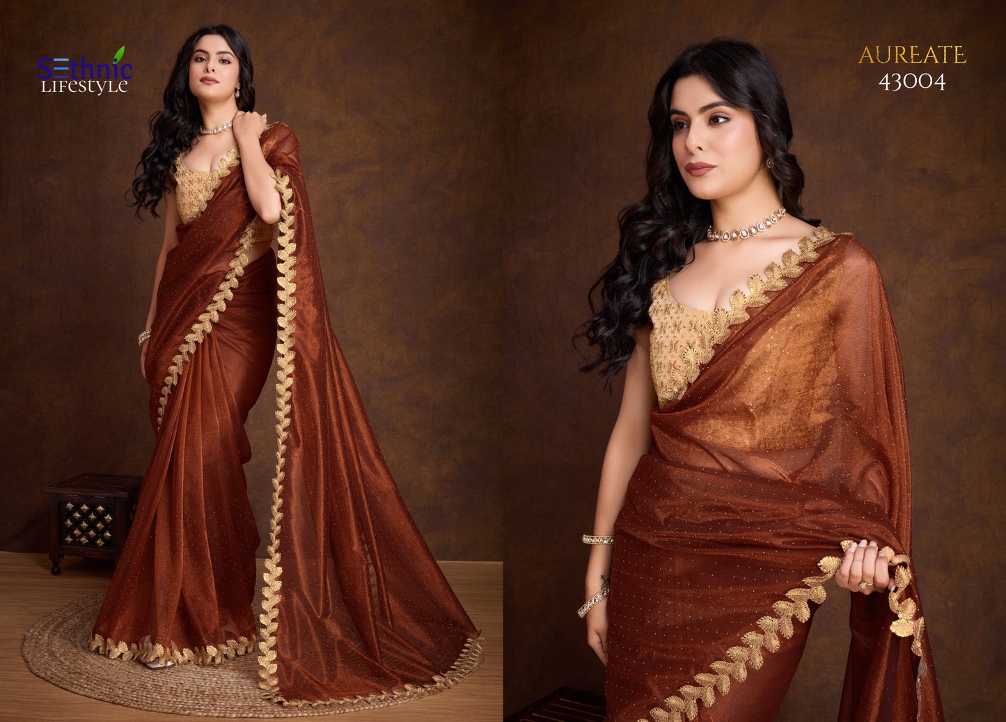 43004 Aureate Sethnic Cutwork Sarees