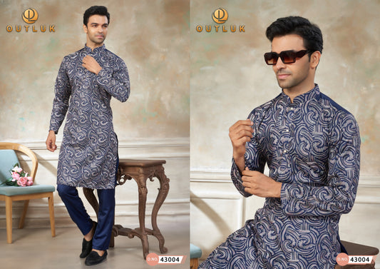 43004 Wedding Vol 43 Outluk Pure Silk Mens Kurta Pyjama