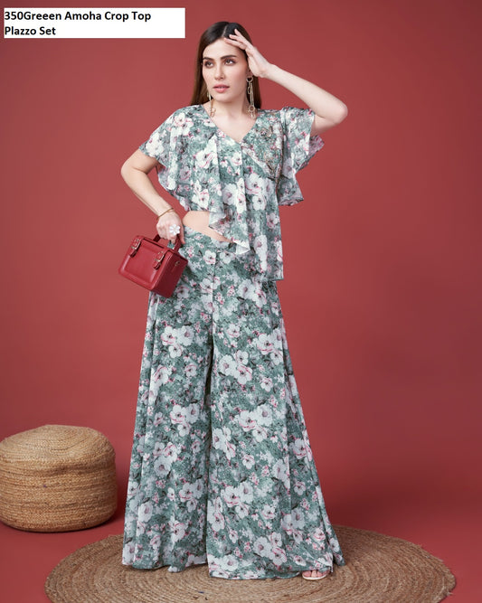 350Green Amoha Crop Top Plazzo Set