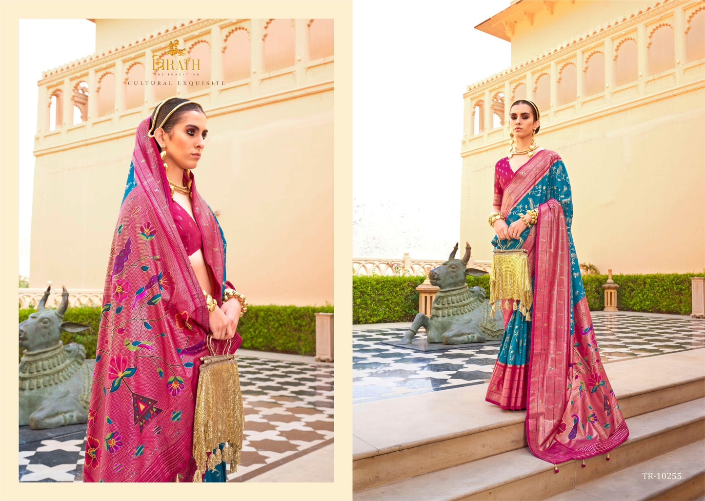 10255 Swastik Trirath Sarees
