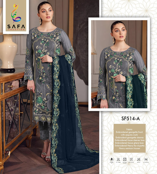 514A New Safa Creation Pakistani Salwar Suits