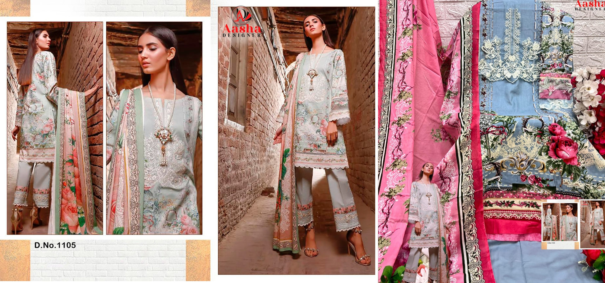 1105 Aasha Designer Pakistani Salwar Suits